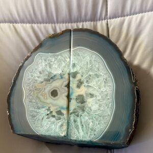 Blue Agate Bookends